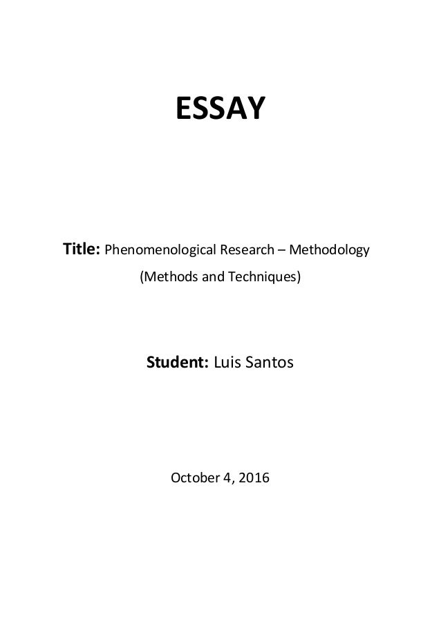 phenomenological method what is phenomenology